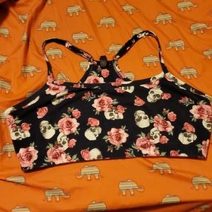 Torrid Floral Skull Sleep Racerback Bralette